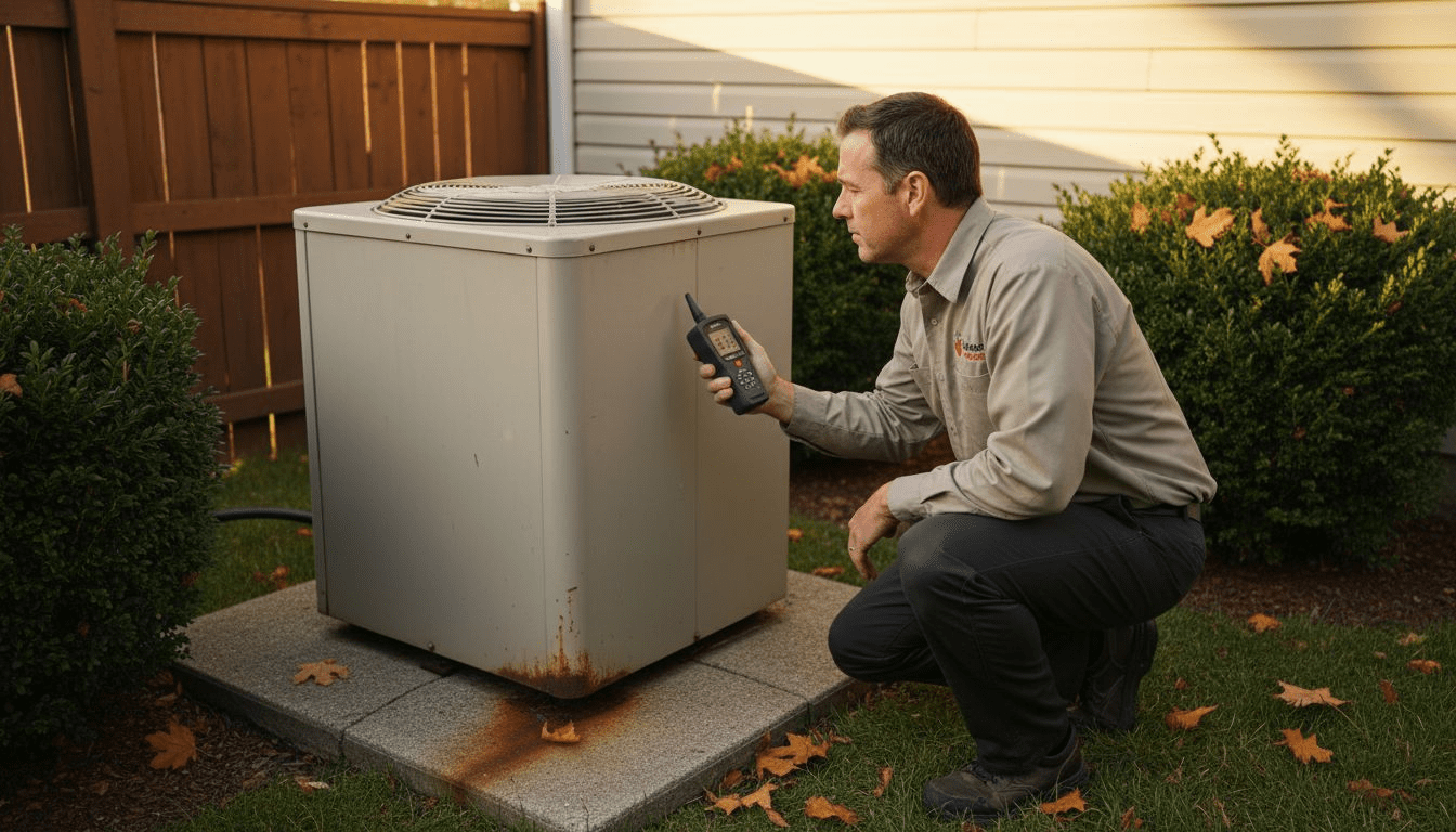 1772686251863_image-6 Technician measuring noisy outdoor heat pump