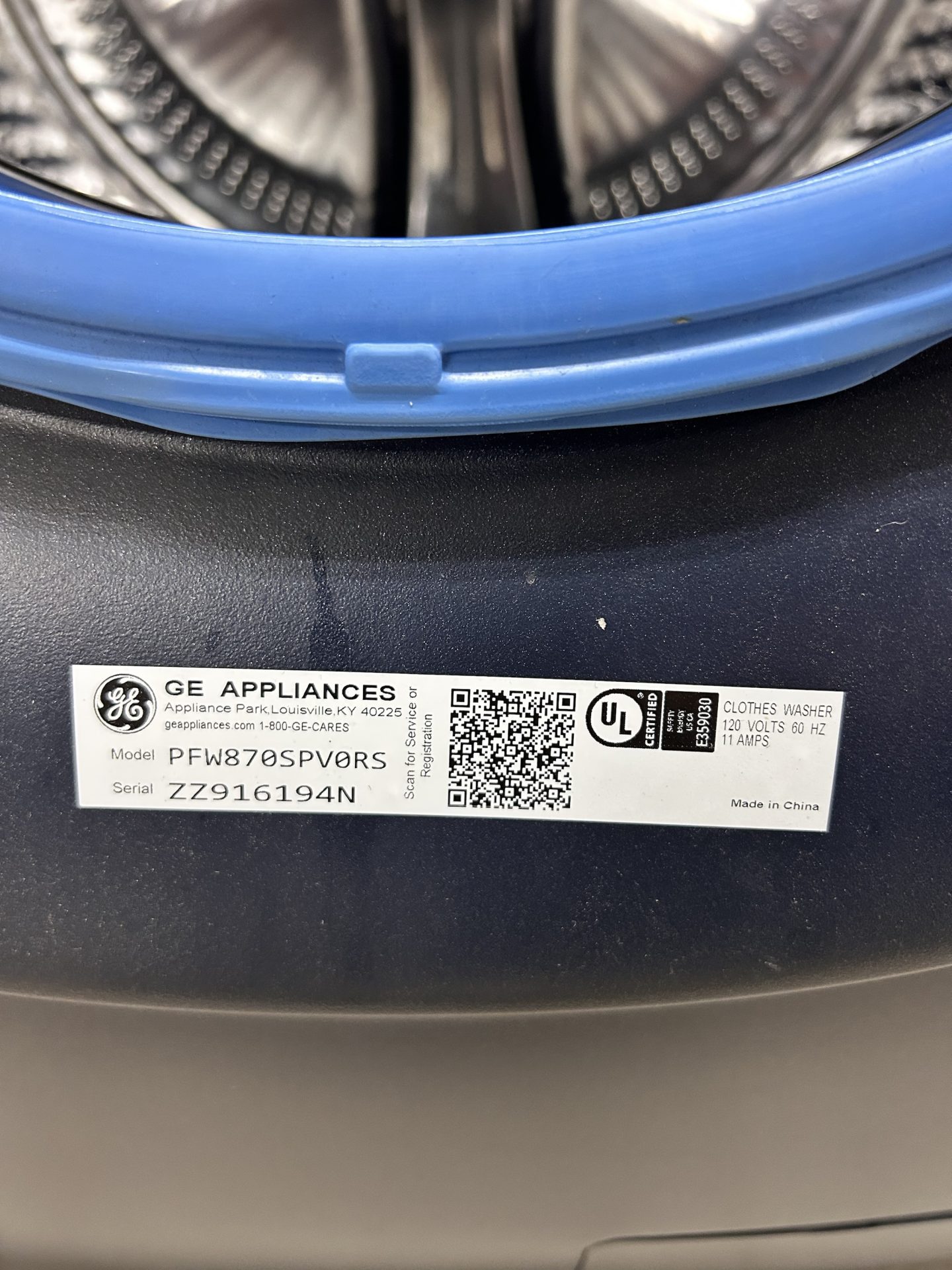 GE Profile Front Load washer With Ultra Fresh Vent System - Sapphire Blue Front Load Washer & Dryer Set - Image 4